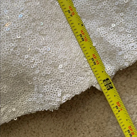 Clarisse White One Shoulder Sequin Dress Size 3/4 - Picture 13 of 17